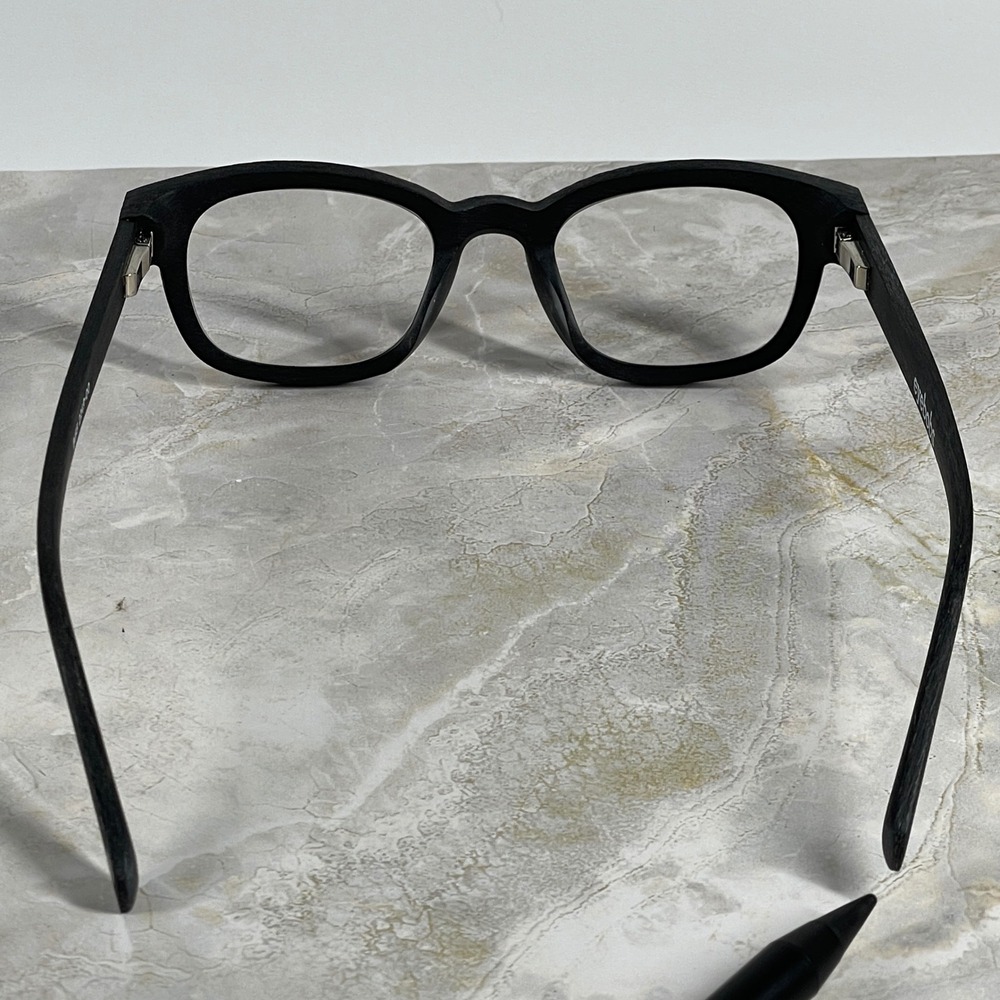 Eyebobs Biff Square Frames Glasses Black Wood Grain with Leather Slip Case - Picture 3 of 12